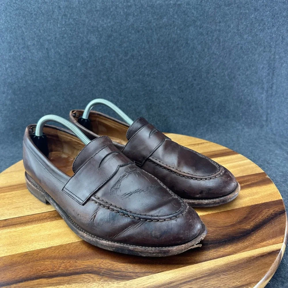 J Crew Ludlow Penny Loafers Mens 10D Dark Brown Classic Slip On Dress Shoes